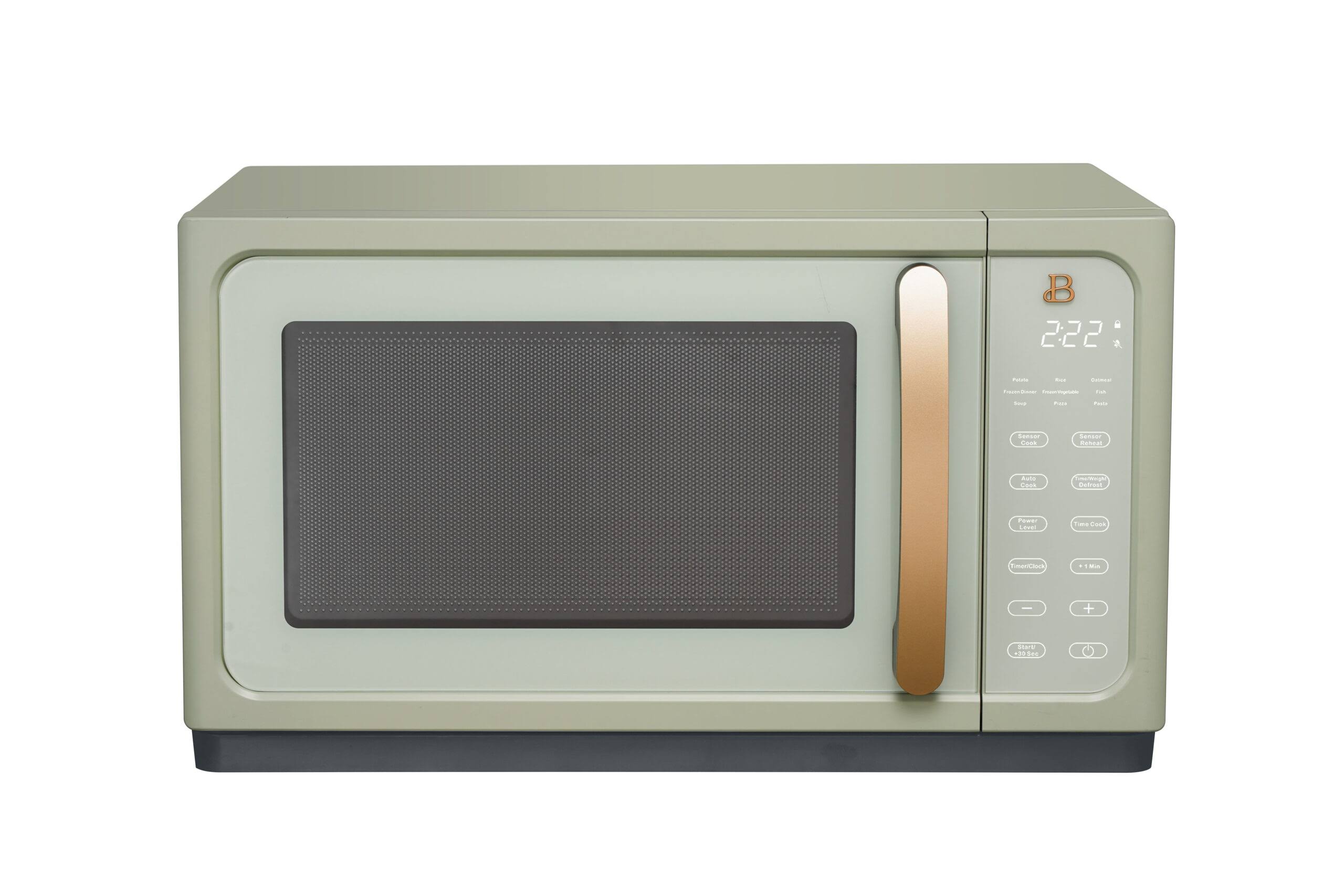 1d8a8abe70e194efd03f13fd97fd487d9b13fcb895f8f62d55e7b46a658d0bf0.jpg Beautiful 1.1 Cu ft 1000 Watt, Sensor Microwave Oven, Sage Green by Drew Barrymore - Image 1