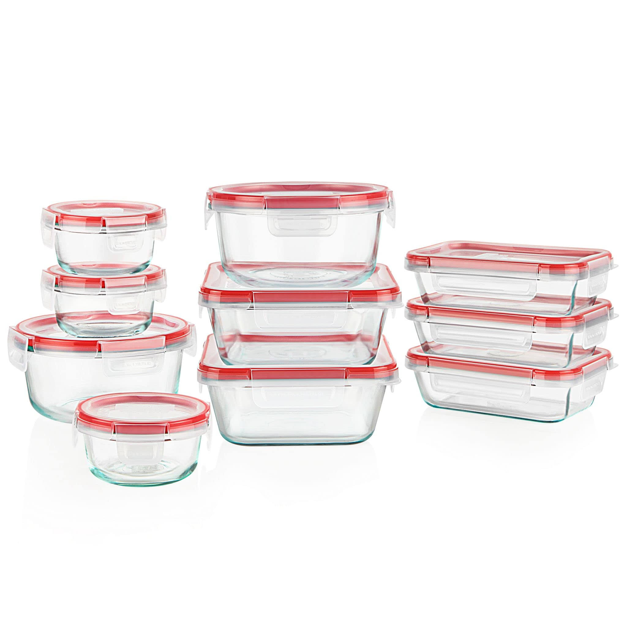 1dc581f94ef4790d066c65c50629c3e960686314613ac4446c0ea2de6028cba4.jpg Pyrex 20pc Glass Freshlock Food Storage Set - Image 1