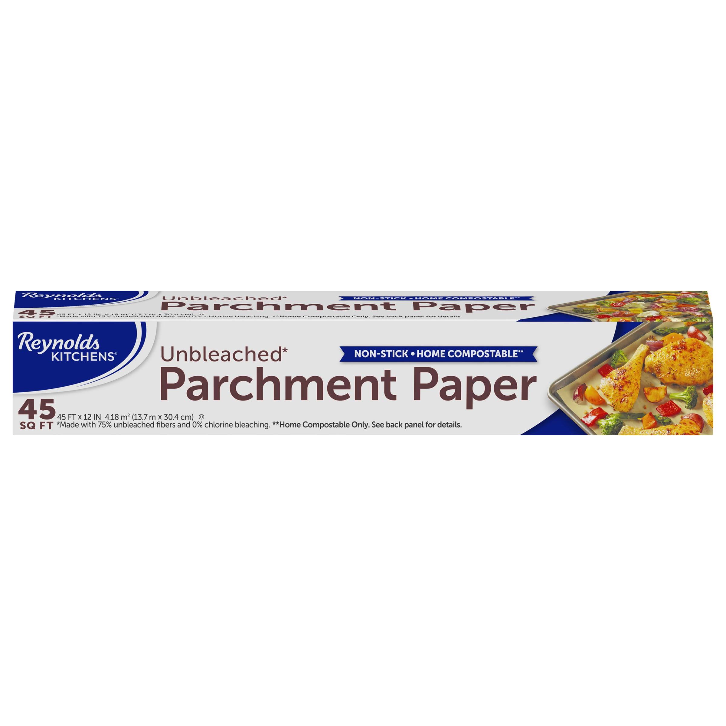 1ddf38fd989dd80e64321c09b4bfd829150cd1ab4b5f11a97397fa770ff8524b.jpg Reynolds Kitchens Parchment Paper, Unbleached & Compostable, 45 Square Feet - Image 1