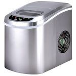 Costway Portable Compact Electric Ice Maker Machine Mini Cube 26Lbs/Day Sliver