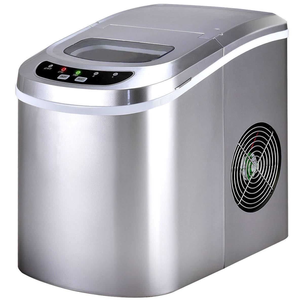 1def3882cca2ddc6fba6a2db526bc87b1810802cf931fd0ec3ba08528ccb09c0.jpg Costway Portable Compact Electric Ice Maker Machine Mini Cube 26Lbs/Day Sliver - Image 1