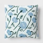 17"x17" Calendula Floral Square Outdoor Throw Pillow Assorted Blues - Room Essentials