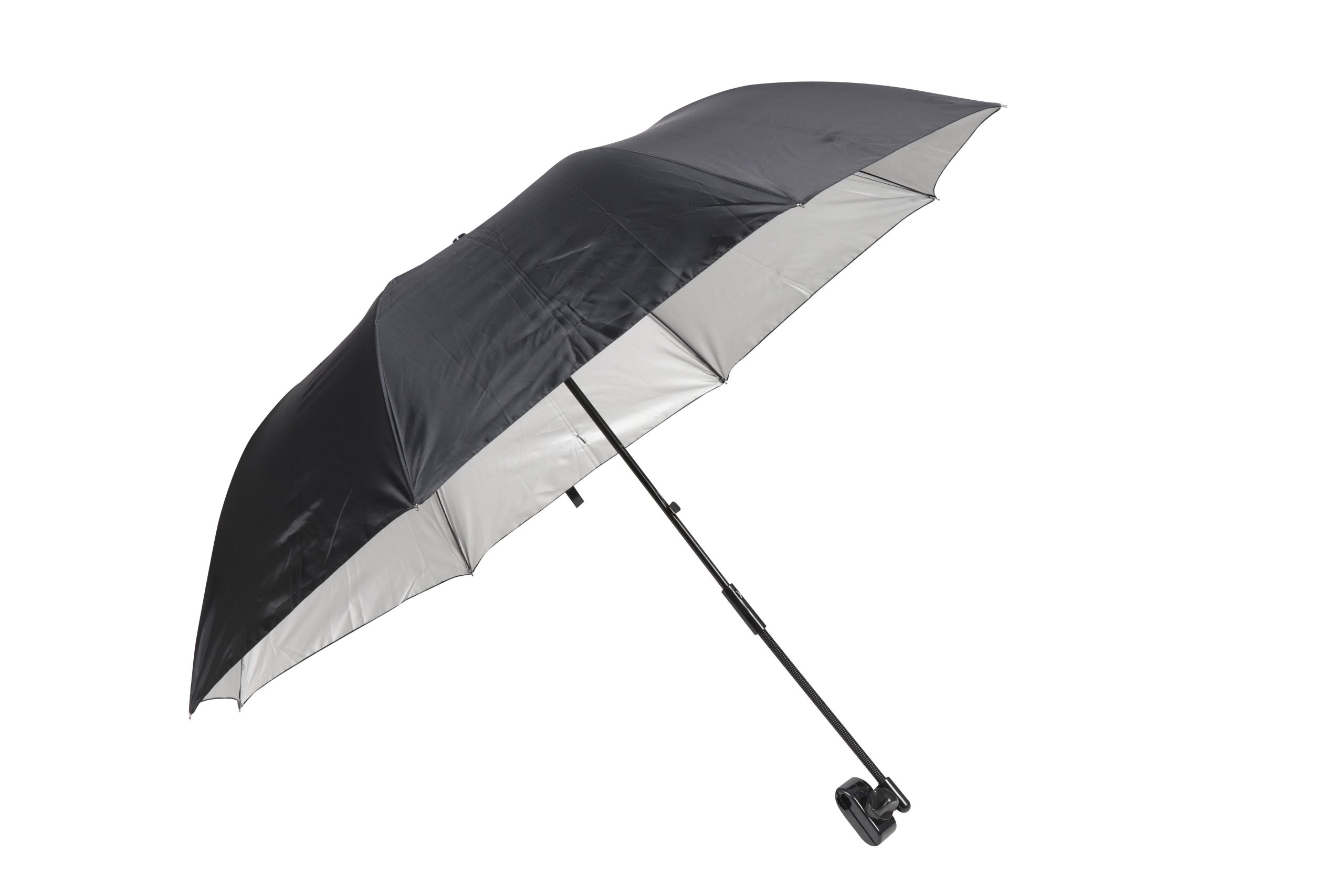 1e0668208c999881c865a82a36a7d399759165c97833b0a82d299a557c3cc9ac.jpg Ozark Trail Chair Umbrella with Clamp, Black, Large 42 inchx42 inch (Chair Is Not Included), Adult Use, Size: Regular - Image 1