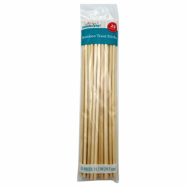 1e12bb0764b19bdf8e694502d8f74cbf94bb2931a8c9422c1725ea05dc7528da.jpg Way to Celebrate! 11.7 inch Bamboo Treat Stick, 25-Count - Image 1