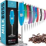 Zulay Kitchen Milk Frother OG with Stand - Teal I Love Coffee