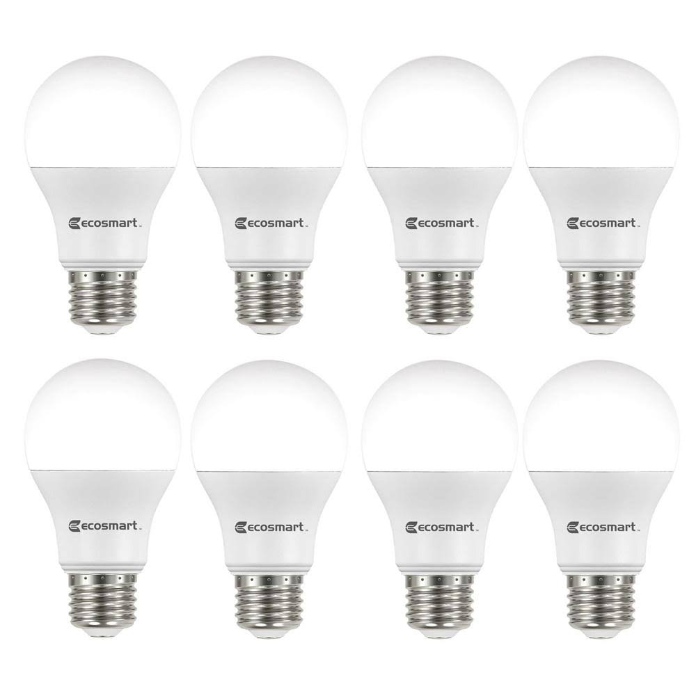 1e485cc18db94afdc43227ba04583d9d0751ac78893237aa3e5d723276e5aef2.jpg 60 Watt Equivalent A19 Non Dimmable LED Light Bulb Soft White 8 Pack - Image 1