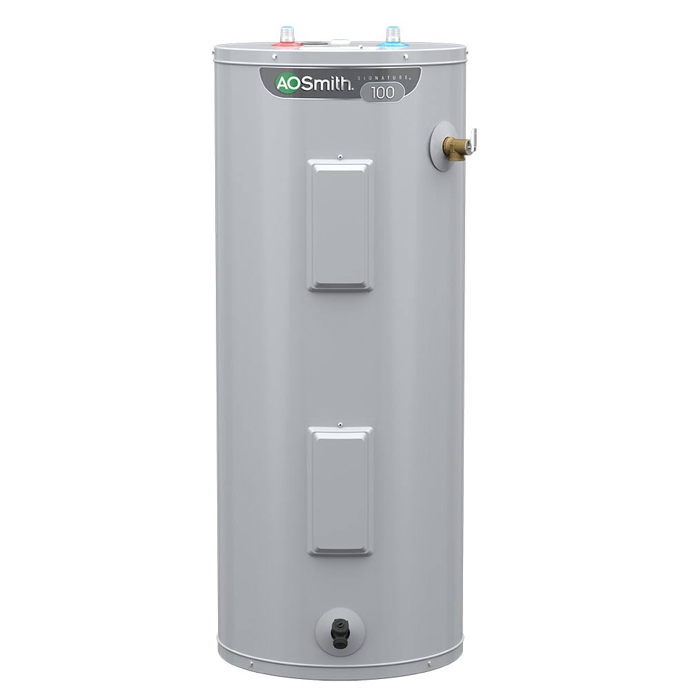 1e5cd7435cd6045422873cb46bab4ce73b1f7829692f9c84e7fa2b9713de45bd.jpg A.O. Smith Signature 100 30-Gallon Tall 6-Year Limited Warranty 4500-Watt Double Element Electric Water Heater | E6-30H45DV - Image 1