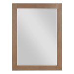 Ivy 28" Rectangular Bathroom Wood Framed Wall Mirror in Brown Pine