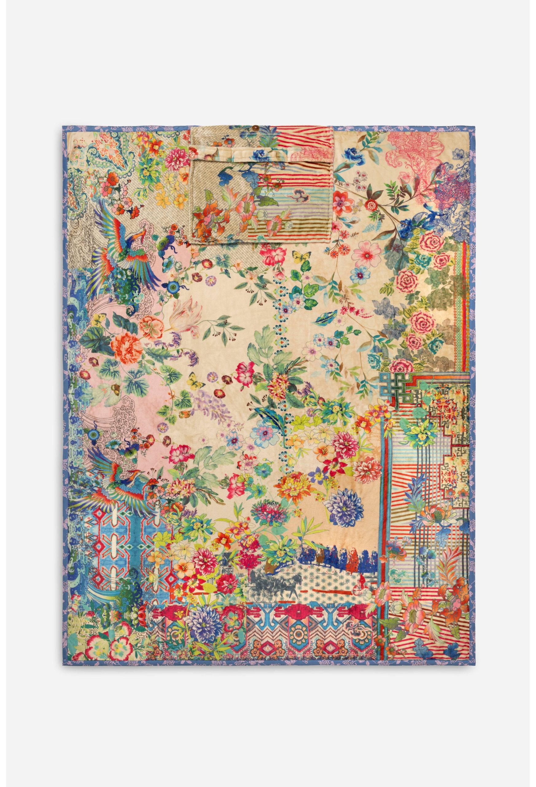 1e8854281559964c841cf33e49905acf7ff39a39fa9cc6da9923890ca239f91c.jpg Johnny Was Dreamer Travel Reversible Throw Blanket - Multi - Image 1