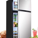 Krib Bling 35cuft Compact Refrigerator Mini Fridge with Freezer Small Refrigerator with 2 Door 7 Level Thermostat Removable Shelves for Kitchen Dorm A