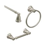 Moen Banbury 3-Piece Bath Hardware Set with 18 in. Towel Bar, Paper Holder, and Towel