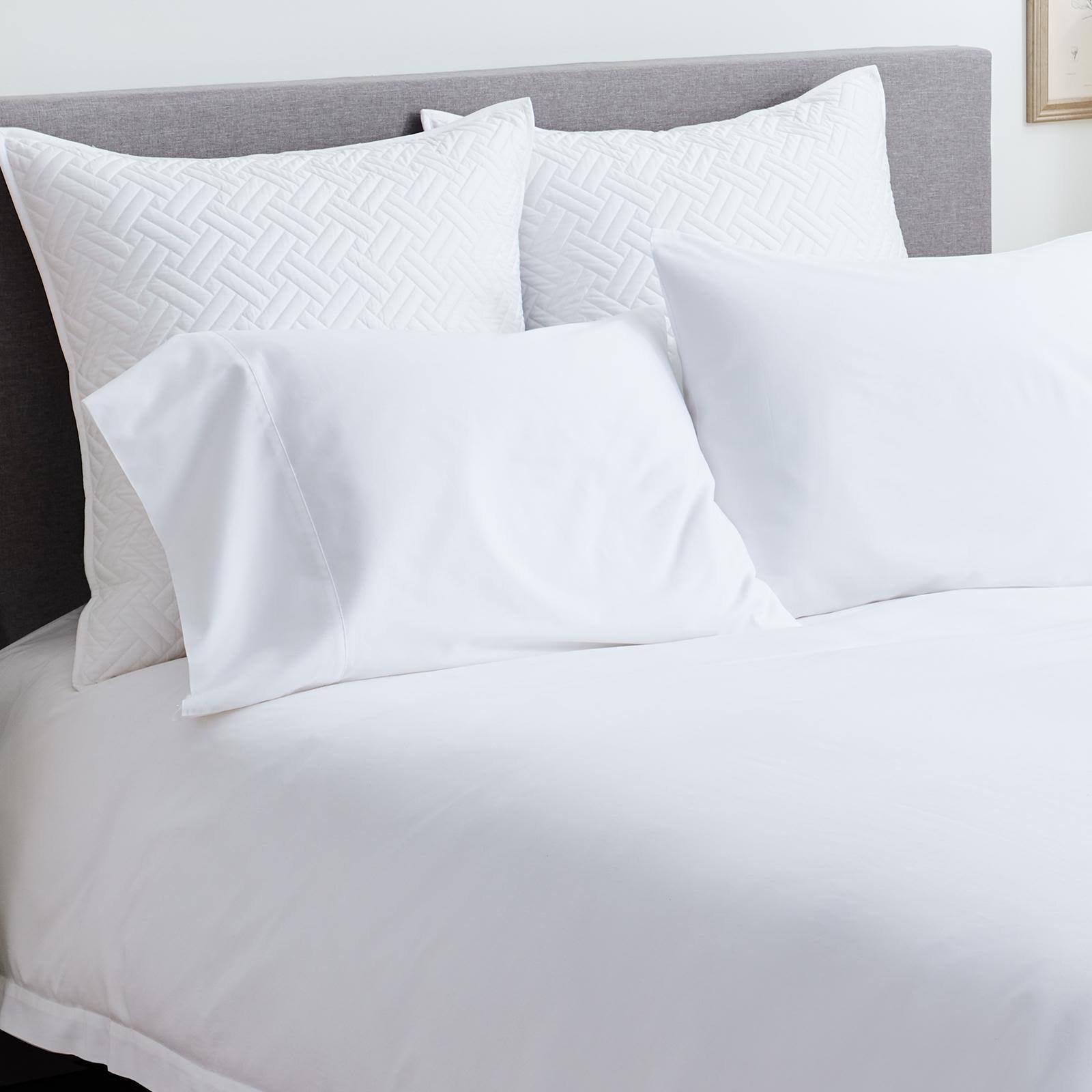 1ed9fb22ec87dd186ba64d697f0baf0e6eb95feb298b7133066615bcbe0fb7c1.jpg Boll & Branch Signature Hemmed Organic Pillowcase, Set of 2 - White - Image 1