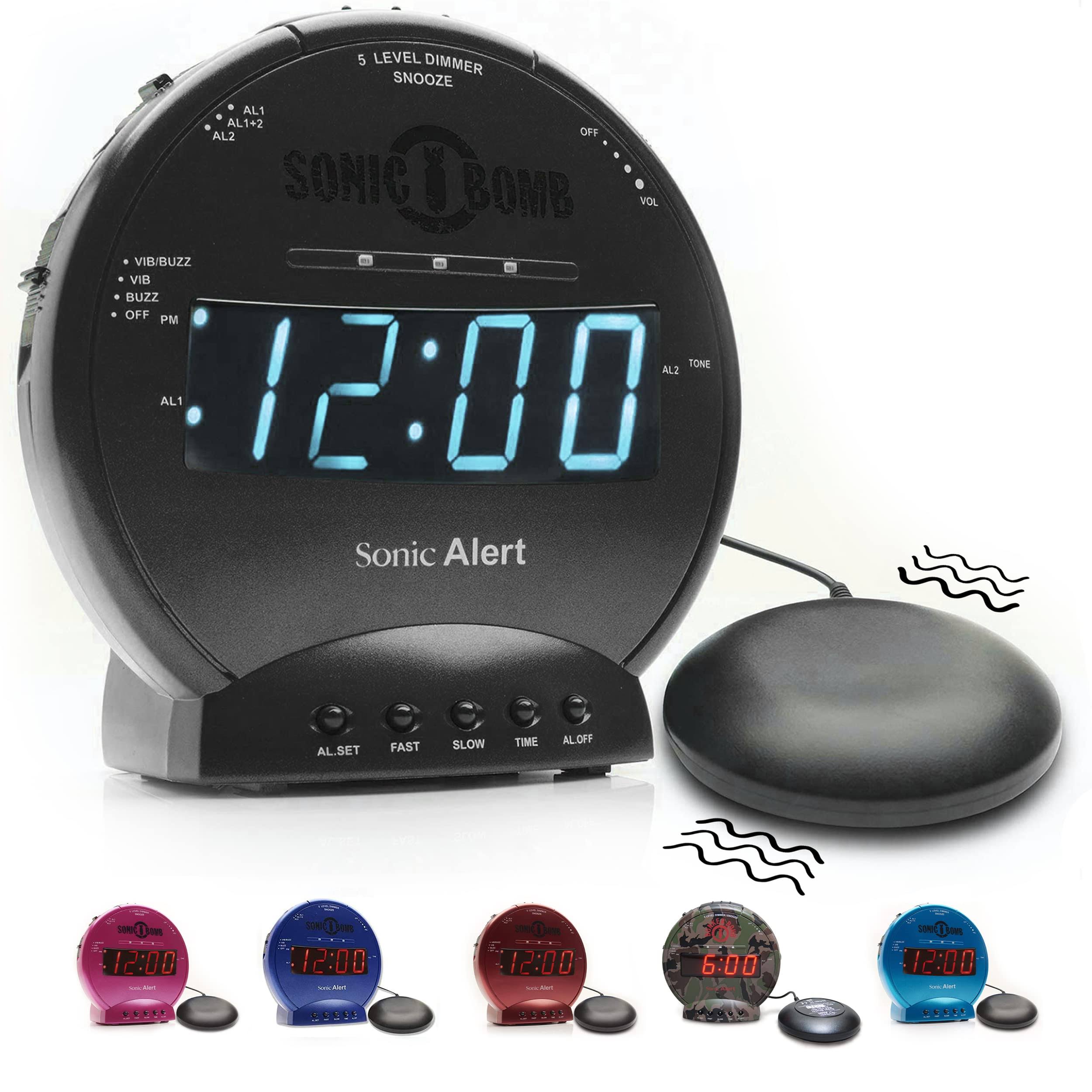1edd13d0af369d69f15931adf62813164a2351a723bff478e82a964f9c402b28.jpg Sonic Alert Sonic Blast Projection Dual Alarm Clock with Bluetooth Speaker - Image 1