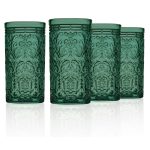 Jax Glass Highball 14 oz Godinger Silver Art Co Color: Dark Green, Set Size: 4