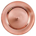 Metallic Rose Gold Plastic Charger Plates, 13 in.