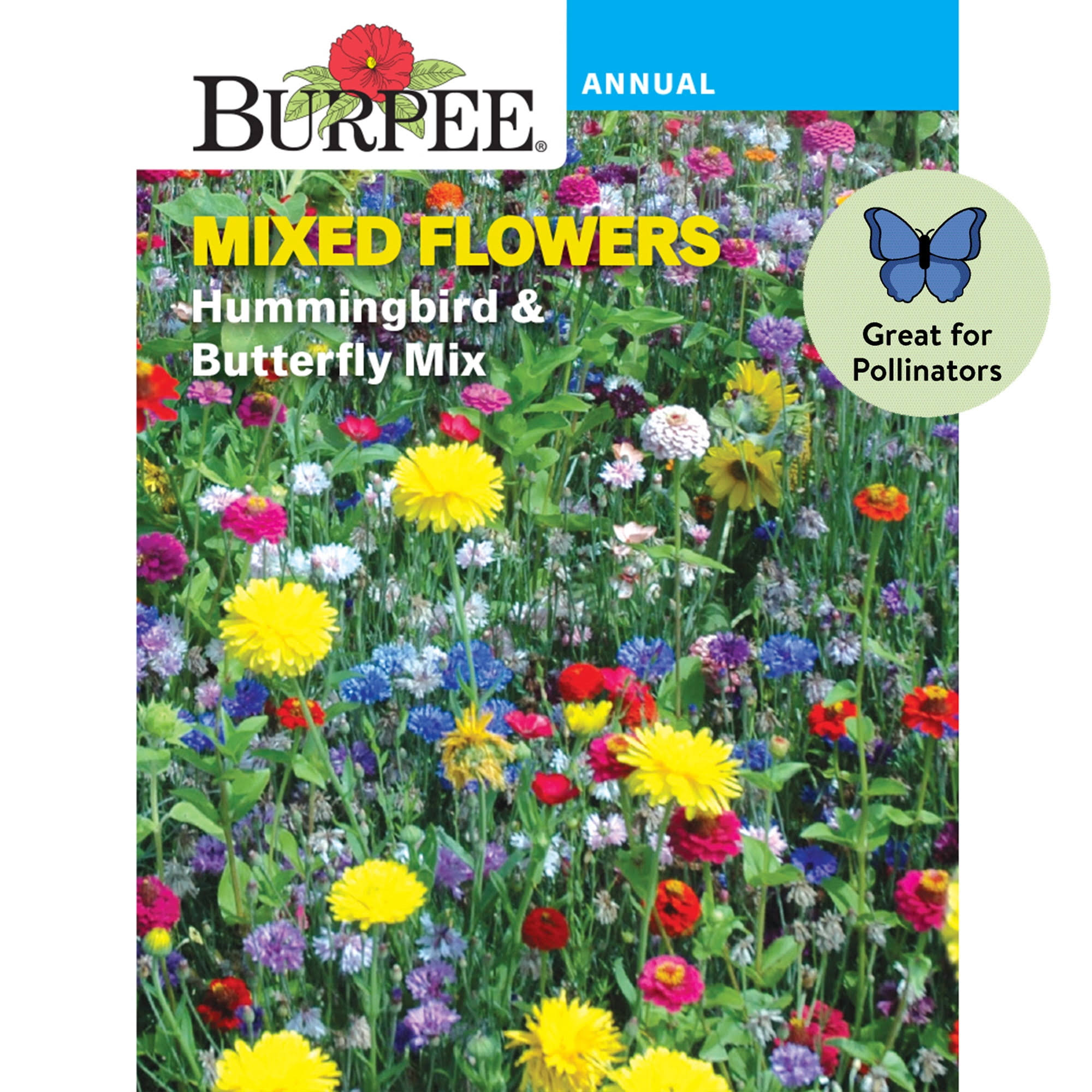 1f0479f700303312f14cb6507db2e9e9178f7df22c1d62739a97e76b3e15a3bb.jpg Burpee Hummingbird & Butterfly Mix Mixed Flower Seed, 1-Pack, Brown - Image 1