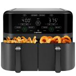 Chefman 6 Quart Dual Basket Air Fryer - Digital Touchscreen, Smart Sync Finish, Hi-Fry, Auto Shutoff, 2 Independent 3qt Nonstick Dishwasher-Safe