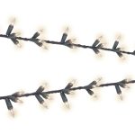 Sylvania Stay-lit Platinum Warm White LED Cluster Strings Lights, 13.5, Green Wire (150 Count), Holiday Lighting