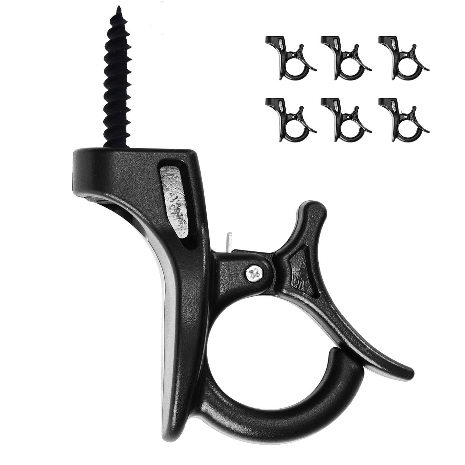 1f8292446a64476932136be16dbe149341c700f3be1f2e6cd916d01716dcc355.jpg GEZIDEA Light Hanger Hooks, Ceiling Hooks,Screw-in Hooks for Hanging String Lights and Wire,Plants,Wind Chimes,Black,20 Pack - Image 1