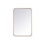 Sabine Metal Rounded Rectangle Wall Mirror Finish: Brass, Size: 30'' H x 20'' W