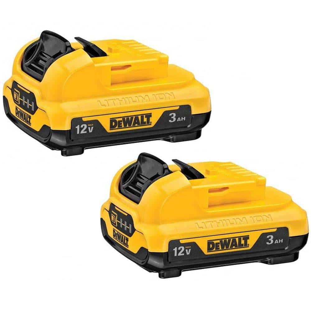 1f98bfa1b8f7c72e1669d8e9a8dd4f02e84a38405f0fb81b2e14a69c47d323a8.jpg DeWalt Power Tool Battery: 12V, Lithium-Ion - 3 Ah, 0.5 HR Charge Time, Series 12V Max | Part #DCB124-2 - Image 1