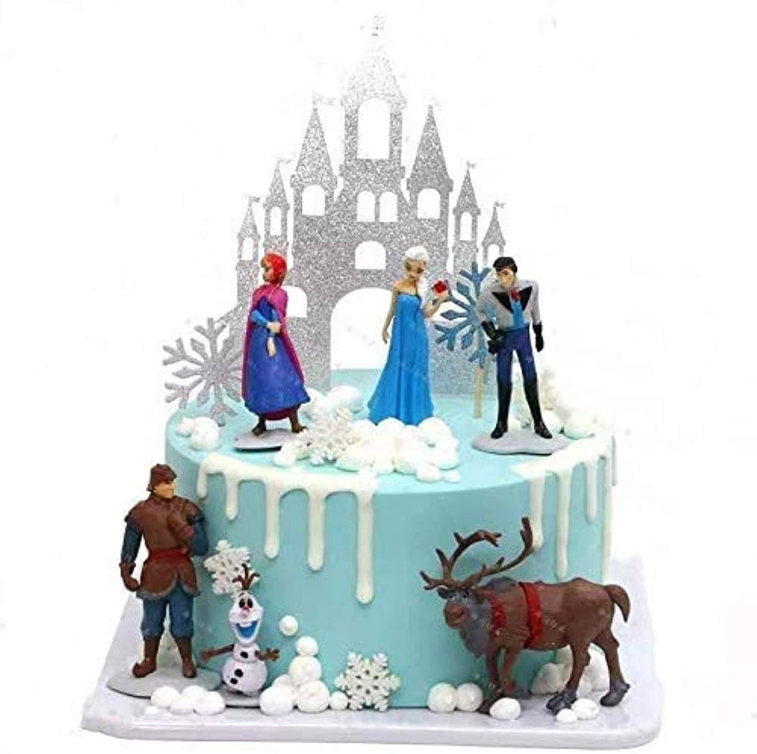 1fb90c1f328a1a344a4ccbd45f7a049cd7a856957290bf30a48f683e58712838.jpg Frozen Cake Topper Figures Set 6pcs Frozen Cake Decorations for Frozen Party Supplier Birthday - Image 1
