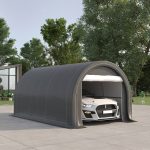 Outsunny 16' x 10' Carport Storage Tent Anti-UV PE Portable Garage, Gray