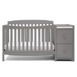 Delta Children Mason 6 - in - 1 Convertible Crib and Changer. Gray