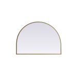 Savina Arch Metal Wall Mirror Finish: Brass, Size: 33" x 24"
