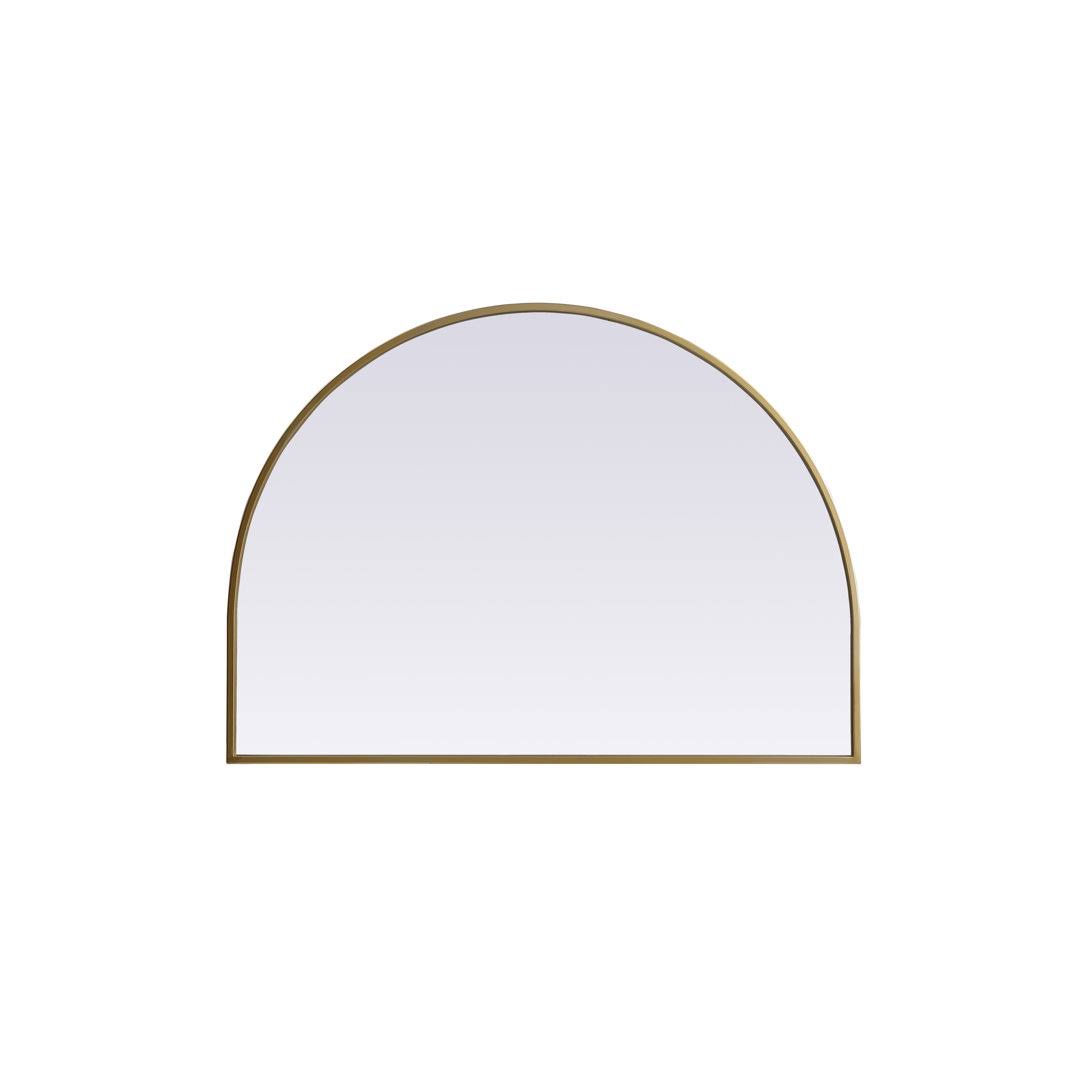 1fd672e8144cd4610540ef219d280def90f11dc040336def4e2d5b7a7c6e523f.jpg Savina Arch Metal Wall Mirror Finish: Brass, Size: 33" x 24" - Image 1