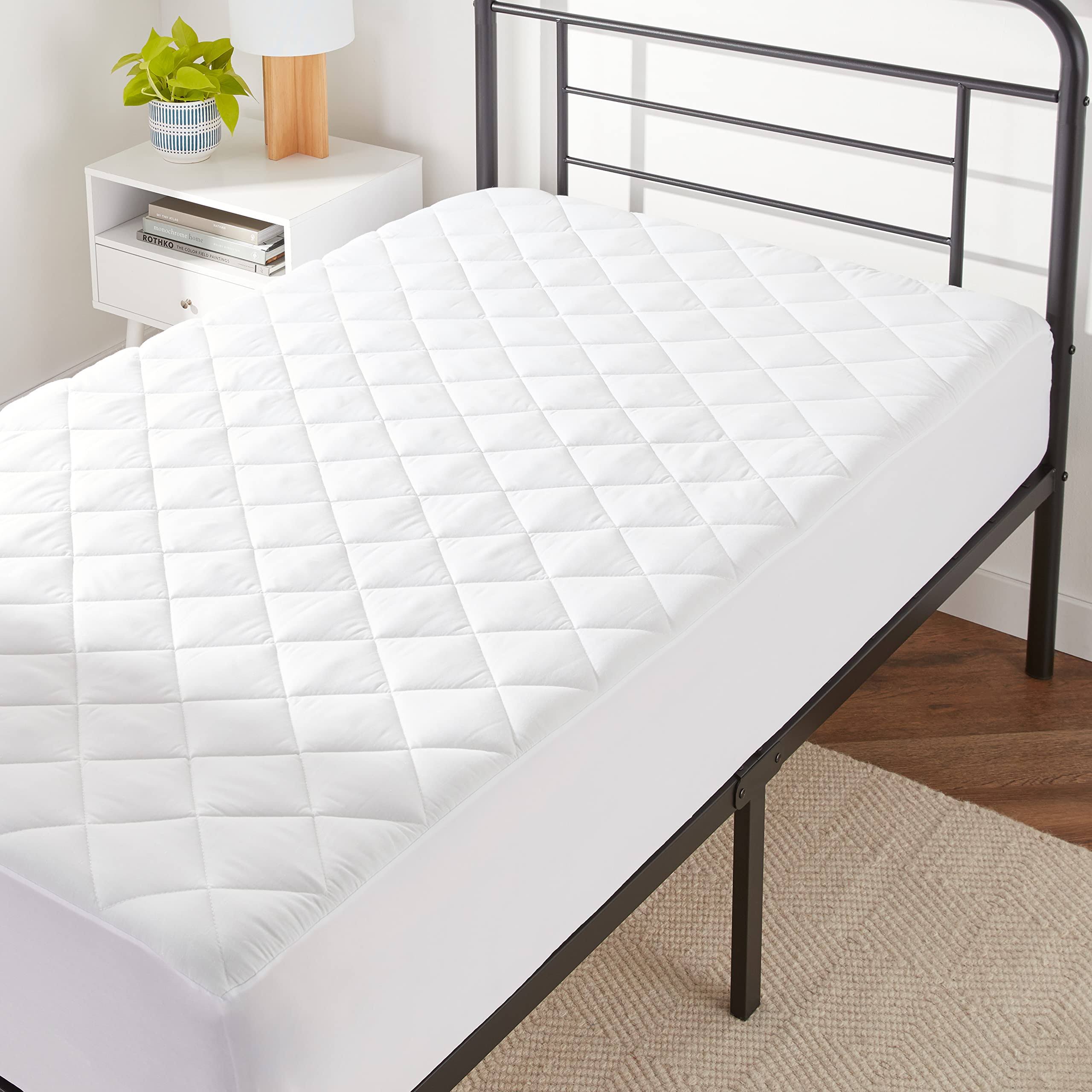 2005edd59036048a646443940bc488afa059cfd800a2b05fd81b6bb06d98a763.jpg Basics Hypoallergenic Quilted Mattress Topper Pad Cover - 18 inch Deep, Twin - Image 1