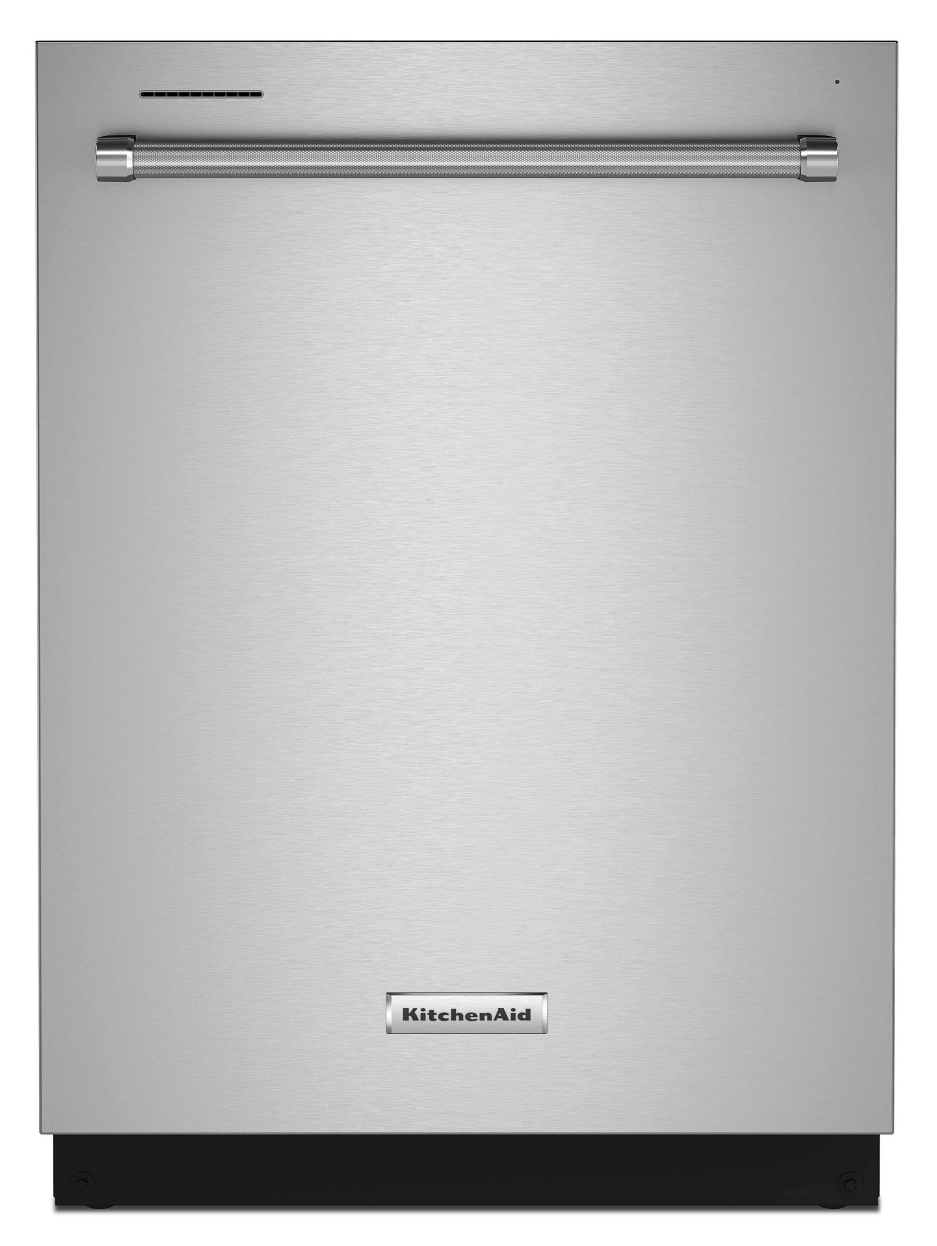 200a8586f586f9dcff51b81decd16c16a50045925a9e1d5a4c5bdc4852f039f2.jpg KitchenAid 47 DBA Two-Rack Dishwasher in PrintShield Finish with ProWash Cycle (KDTE104KPS) - Image 1