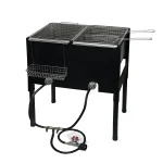 Barton High - Pressure Deep Fryer Triple Basket Dual Burner Stainless Steel Cooker Fryer Black