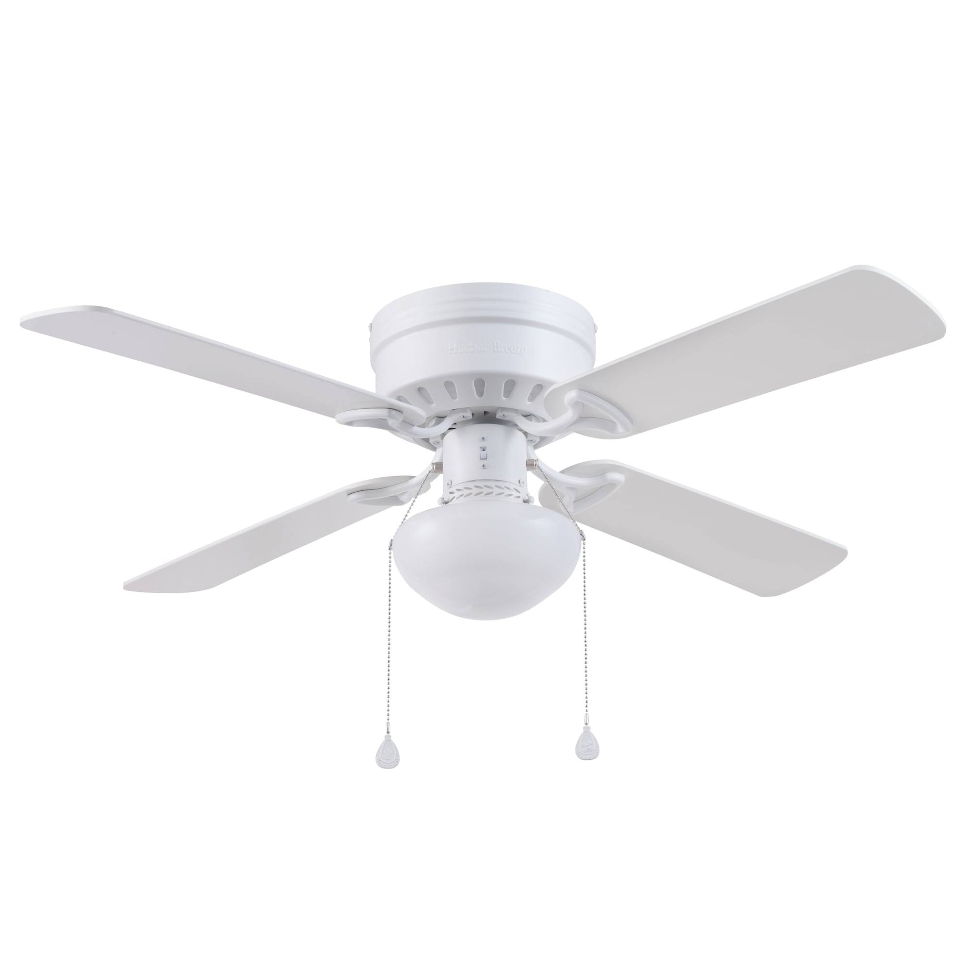 2036f888d6640bbb54123e381d9bb6745595fc3e1c3c842be43f3cd46b0b1e73.jpg Harbor Breeze Armitage 42-in White LED Indoor Flush Mount Ceiling Fan with Light (4-Blade) - Image 1