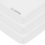 American Baby Company 3 Pack 100% Natural Cotton Value Jersey Knit Fitted Portable/Mini-Crib Sheet, White, 24" x 38" x 5", Soft Breathable, for Boys