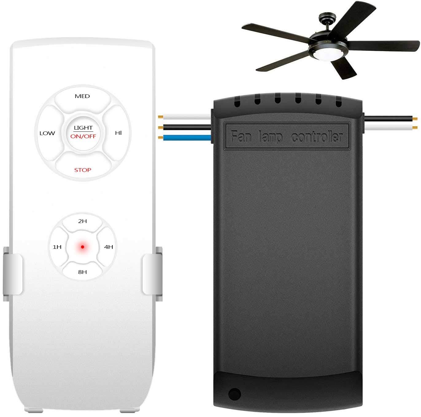 206f3558eb48d67d61a4b8c1ea4723049b2975a4d94fbe46b97bb60458b65def.jpg Universal Ceiling Fan Remote Control Kit 3-in-1 Ceiling Fan Light Timing & Speed Wireless Remote Control and Receiver Kits for Ceiling Fan Lamp - Image 1