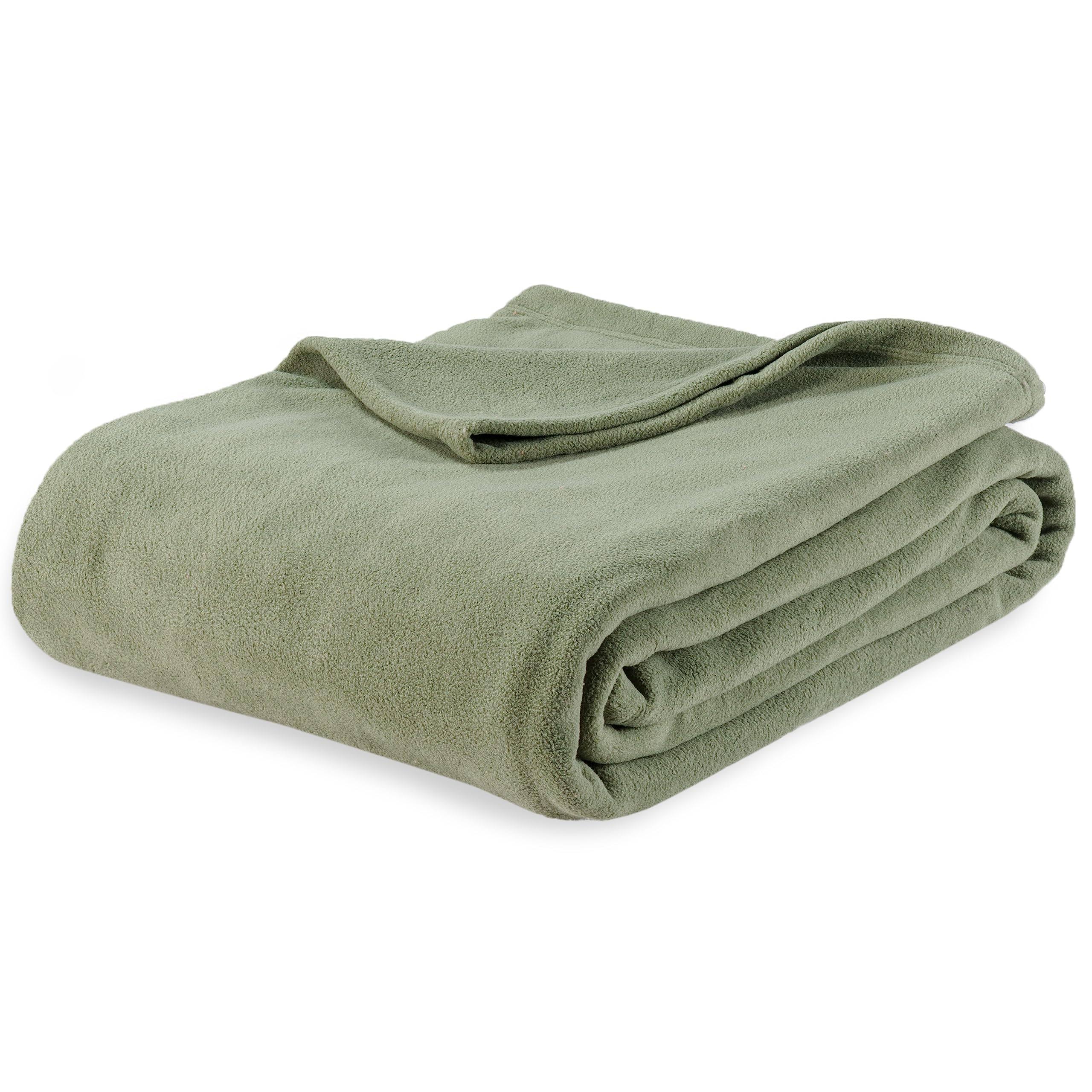 2098f22c65acfb2e9e06db6efcbd9bc452d9df0af2d14376732694da136ff56c.jpg Berkshire Blanket Microfleece King Size Bed Blanket Dark Sage Green,Lightweight Soft Breathable Plush Micro Fleece Blanket for Bed Couch Sofa,90x108 - Image 1