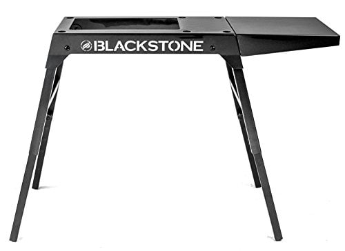 20a61adf06f121cb7e6f91713298a3f45113da98ead21db1539c64b1796f5be1.jpg Universal Griddle Stand with Adjustable Leg and Side Shelf - Made to fit 17¡± or 22¡± Propane Table Top Griddle ¨C Perfect Take Along Grill Accessories for Outdoor Cooking and Camping (Black) - Image 1