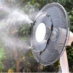 iRuiZhe Outdoor Fan Mist Cooling System Kit for Patio Fan Garden Greenhouse 19.6FT(5.9M) Misting Line & 5 Metal Mist Nozzles + Galvanized Solid