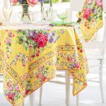 Cottage Rose Tablecloth /, Floral 100% Cotton, Size 54x54 | April Cornell | Square Tablecloths for Tablescaping
