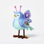 Featherly Friend Easter Fabric Bird Decor Blue Butterfly - Spritz