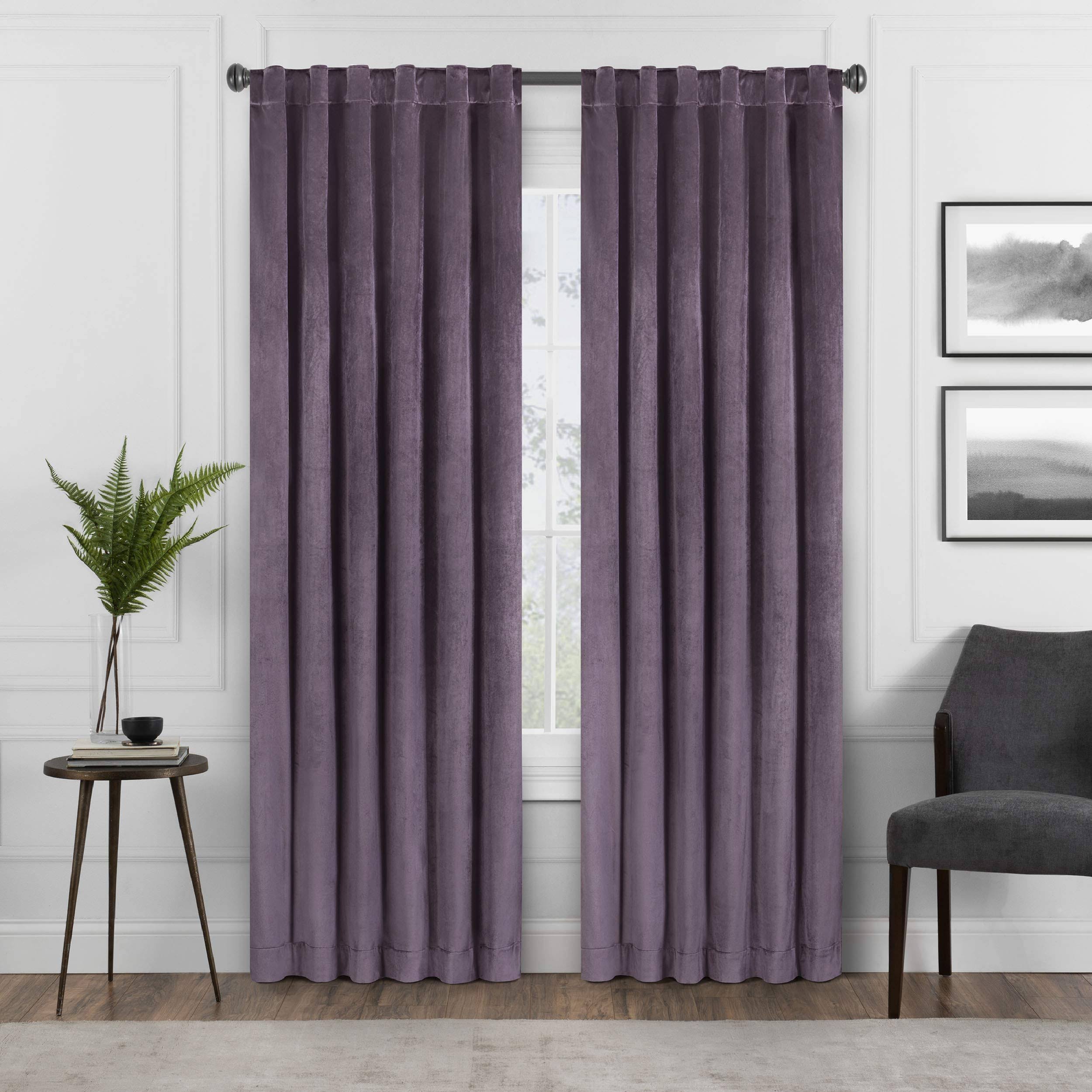 20e98a30db2b659586ce881f38b9dfe72174dace5f2276669fadc3c2e6a49653.jpg Eclipse Harper Velvet Absolute Zero Blackout Window Panel - 108 Inches - Plum - Image 1