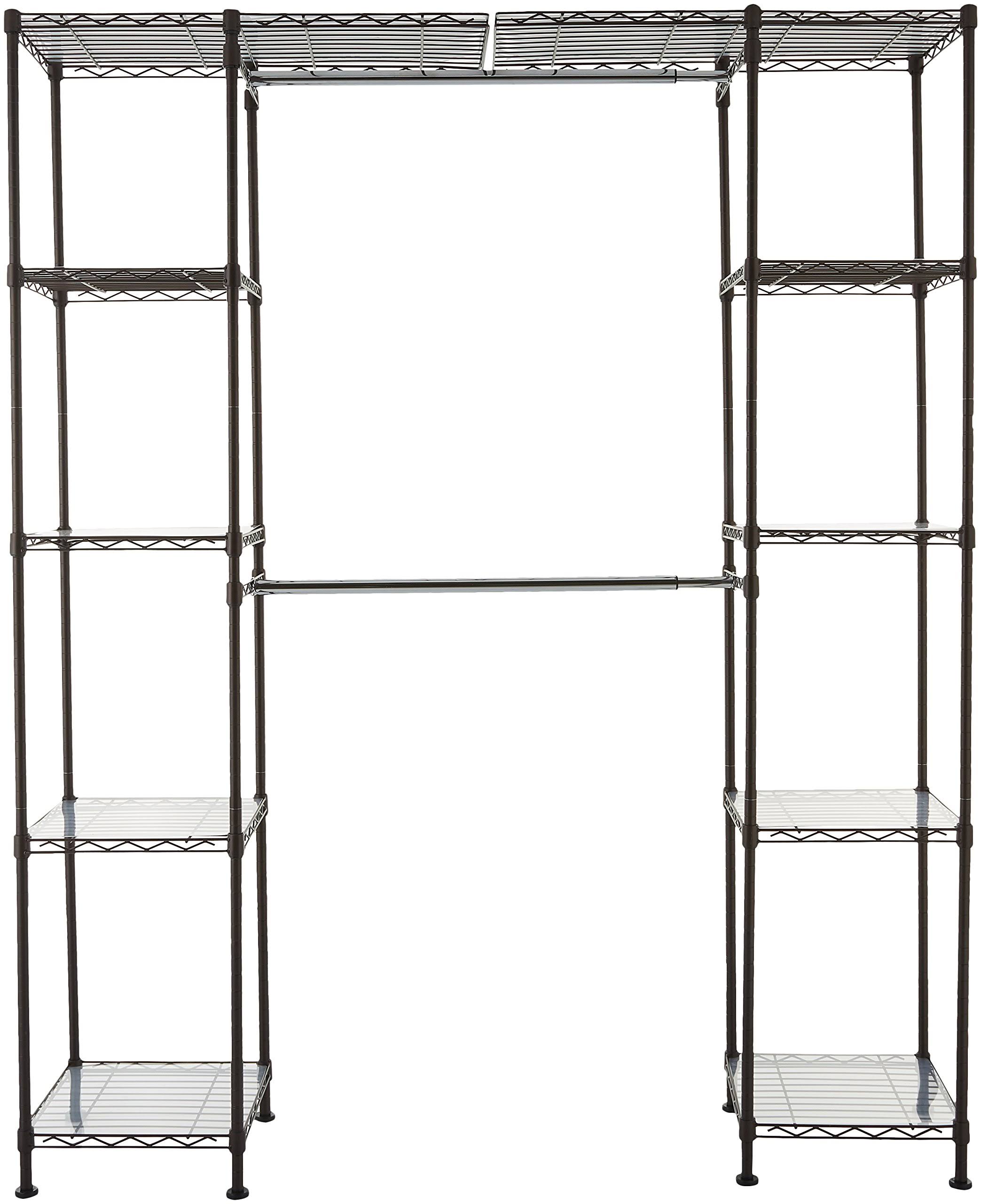 20f5261db858bb31af7f9b4ffc8badee7d15b6f6cb970ea6858f05c586bb67b7.jpg Amazon Basics Expandable Metal Hanging Storage Organizer Rack Wardrobe Bronze - Image 1