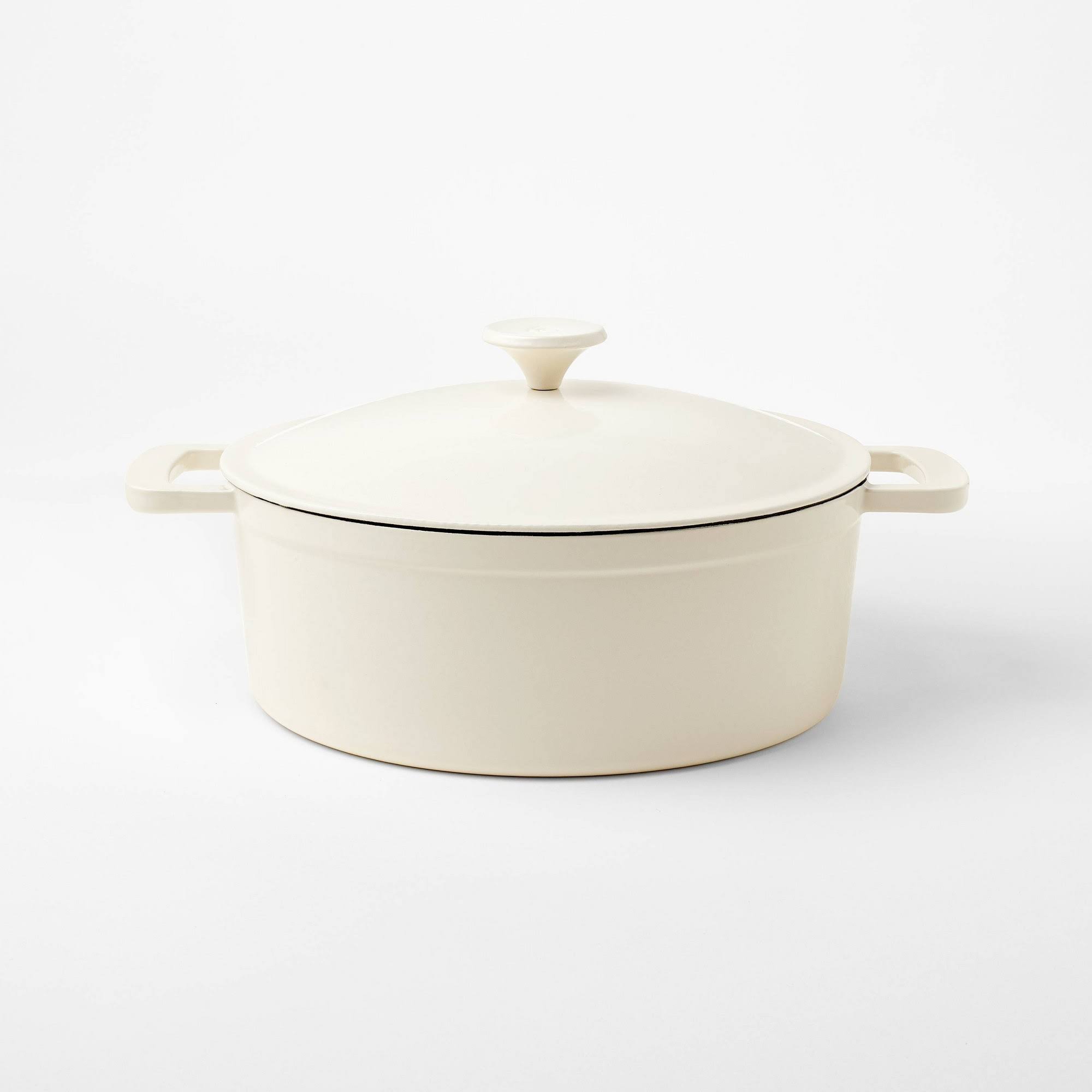 2117e50db9862a2268d6771aebf3674308236e64cdf5ded22042c42eff8fba3d.jpg 5.5Qt Enamel Dutch Oven Cream - Figmint - Image 1