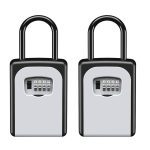 Fayleeko Key Lock Box Wall Mounted, Portable Lock Box for House Key, 5 Key Capacity, Weatherproof Resettable Code House Key Safe Security