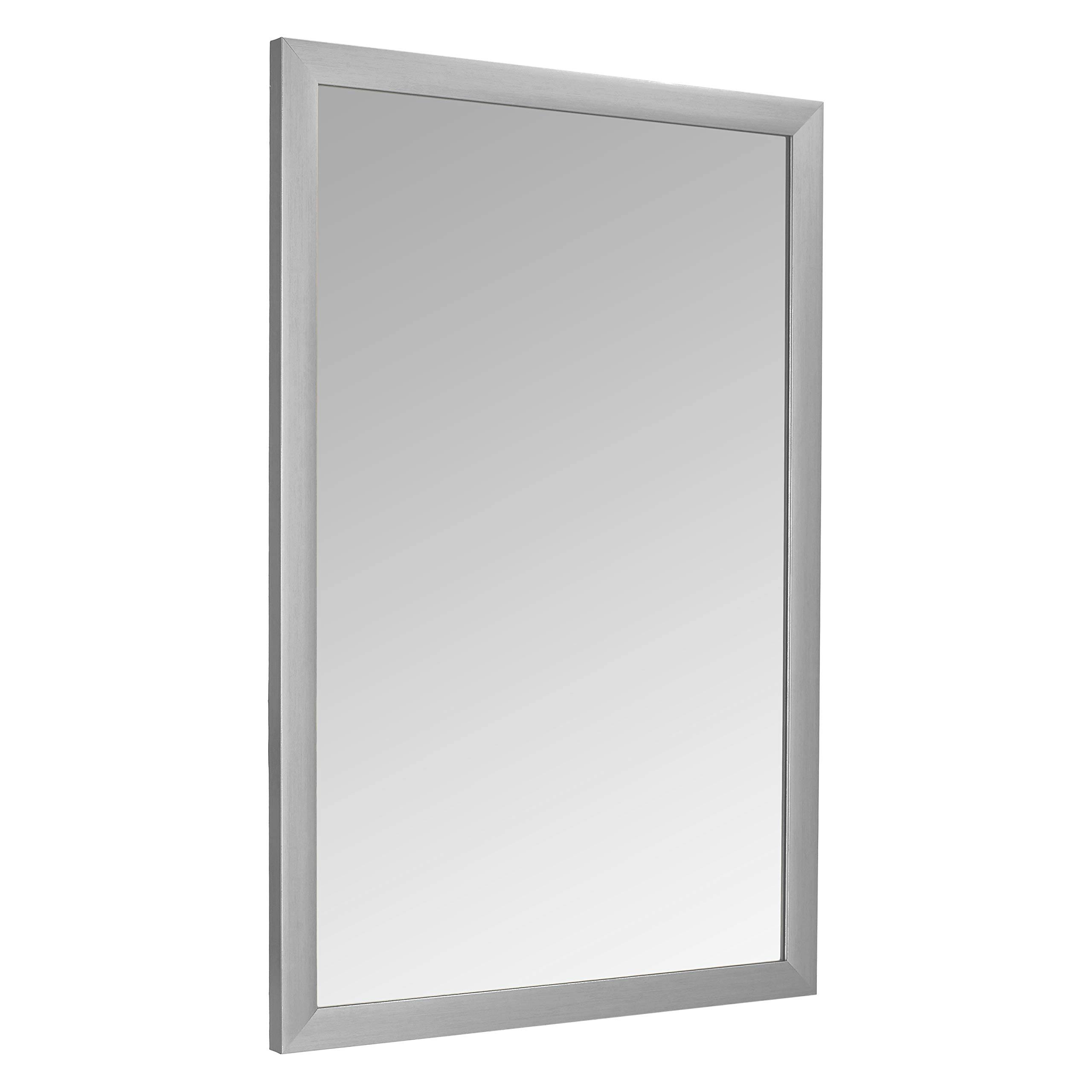219c4e4fd3ba21e3a8aafefbd04fd2a10e2b5e54b6aeb2775a38d403784c6d7a.jpg Basics Rectangular Wall Mirror 24 inch x 36 inch - Standard Trim, Nickel - Image 1
