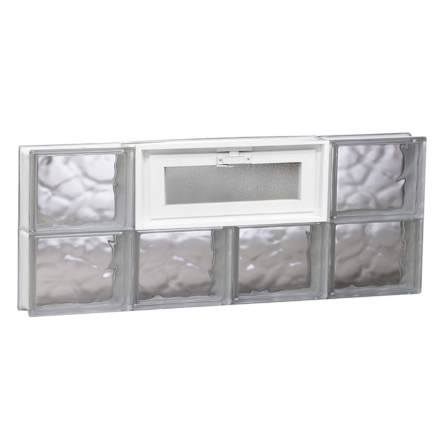 21b45f56f9de063f6e36b0bee3f728524e639a4988a9022edacba4ff5fe8283d.jpg REDI2SET Wavy Glass 31-in x 11.5-in Frameless Replacement Glass Block Window in Clear | V3212DC - Image 1