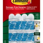 Command Indoor/Outdoor Light Clips, 12 Hooks, 16 Strips