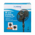 Trueliving Adjustable Oscillating 16" Black Pedestal Fan | Dollar General