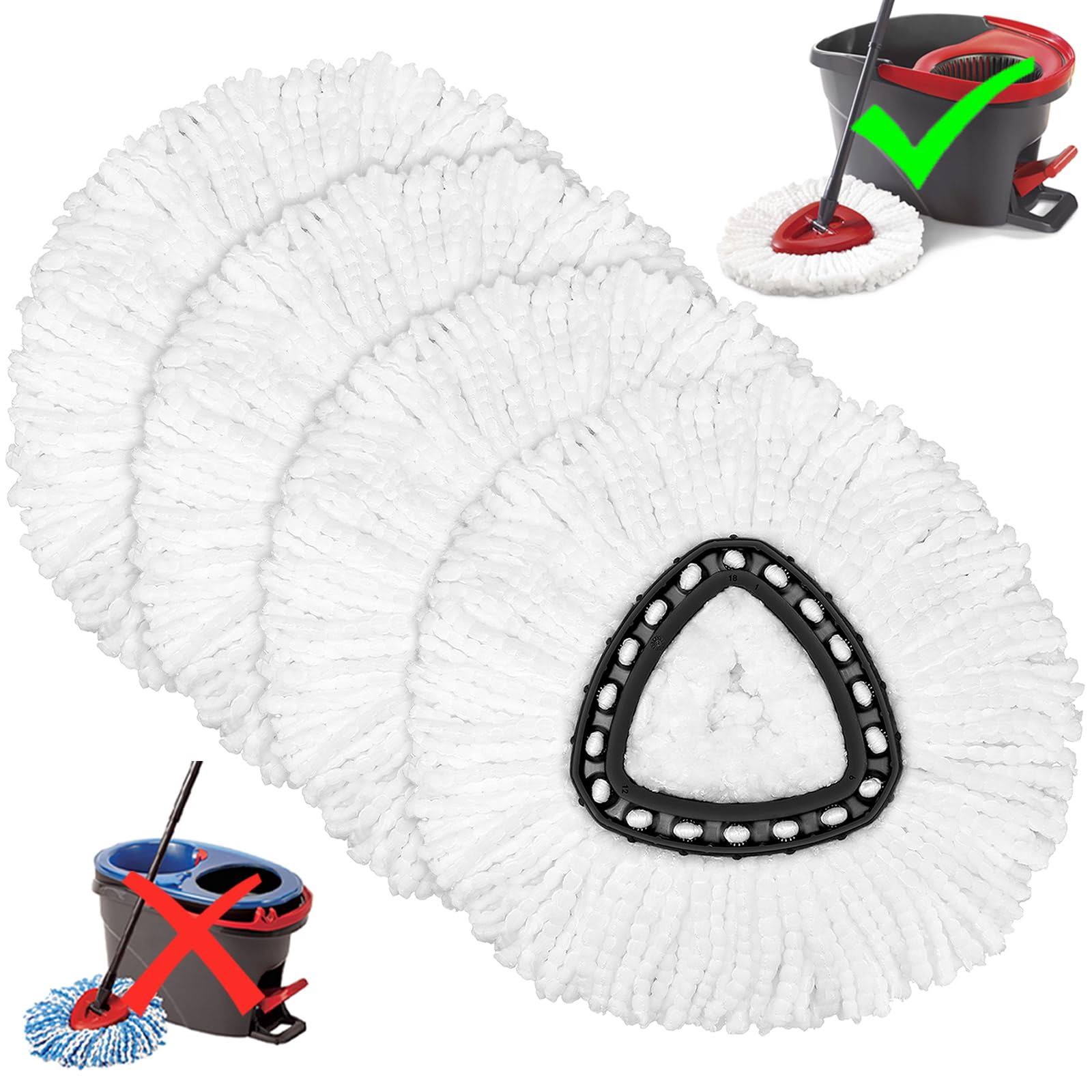 21e9ef766d1c5e2351c2bd1c26a1994933ef83c7afdfeaa0714fc627ef3ad333.jpg 4 Pack Mop Replacement Heads Compatible with Spin Mop Microfiber Spin Mop Refills Easy Cleaning Mop Head Replacement - Image 1